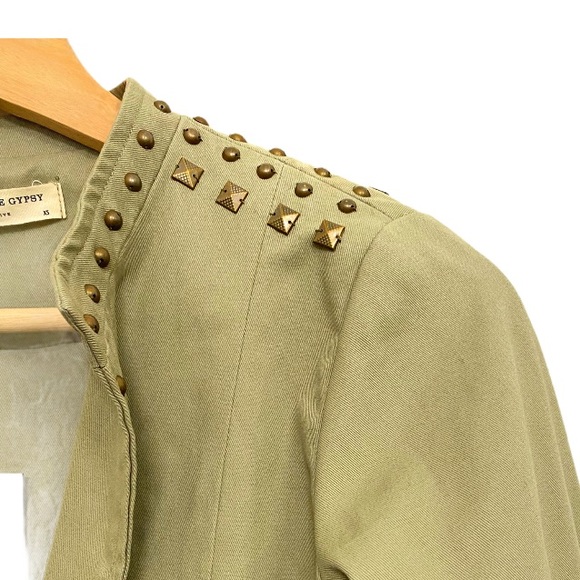 NWT Spell and the Gypsy Eagleback Matinee Khaki Bohemian Peplum Hem Jacket XS - Picture 13 of 16